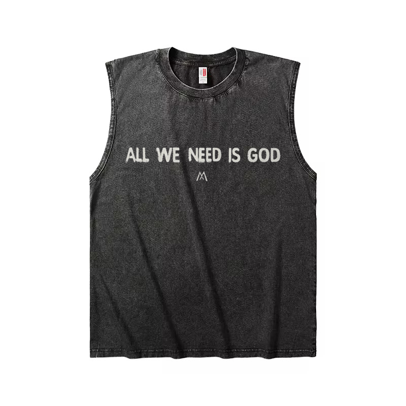 Manex The Message sleeveless shirt featuring a graphic print, casual fit, and sleeveless design perfect for warm weather.