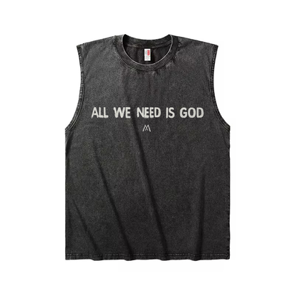 Manex The Message sleeveless shirt featuring a graphic print, casual fit, and sleeveless design perfect for warm weather.