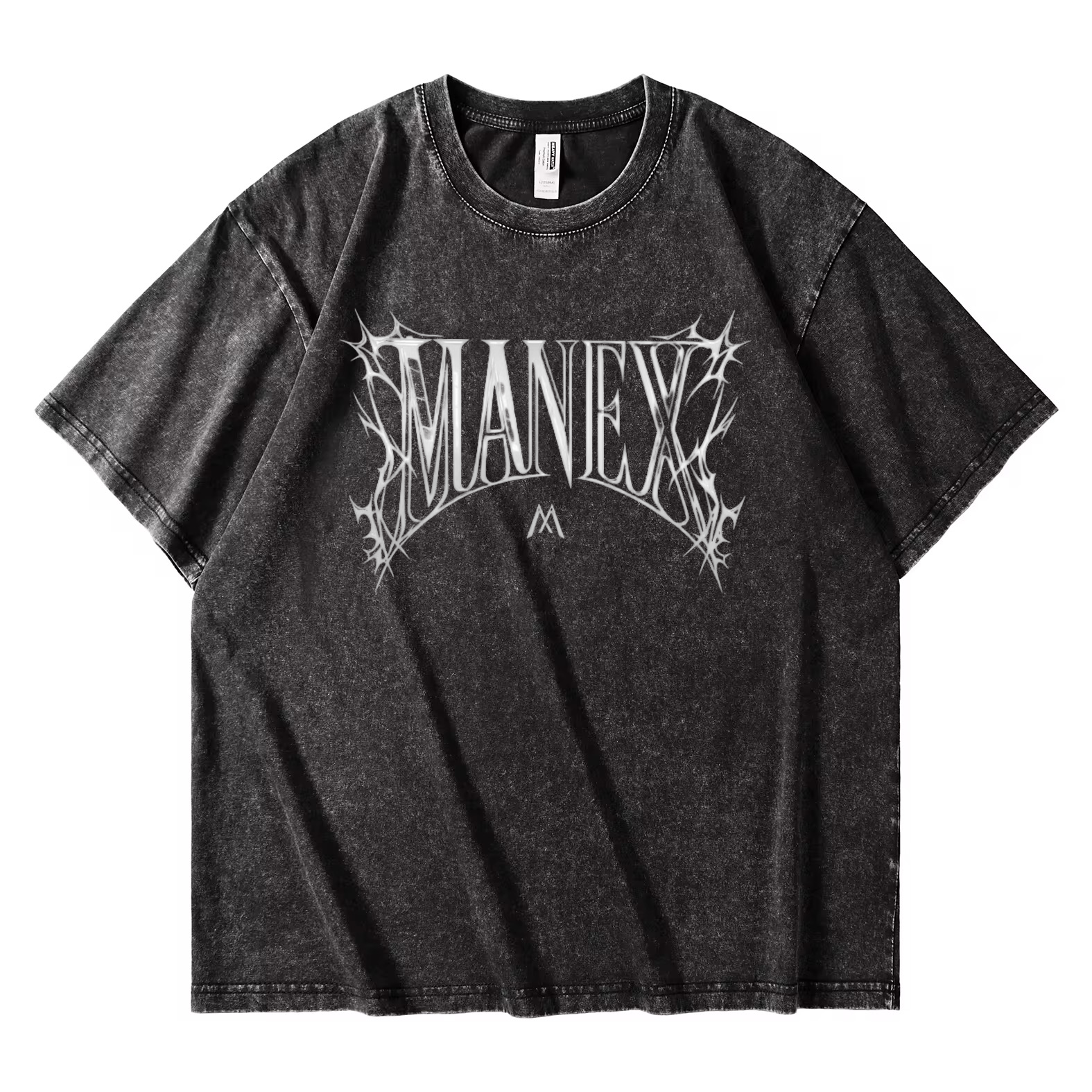 Black MANEX The Thorn Tee featuring a bold thorn graphic on the front, casual fit, and soft cotton fabric.