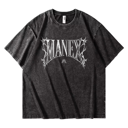 Black MANEX The Thorn Tee featuring a bold thorn graphic on the front, casual fit, and soft cotton fabric.